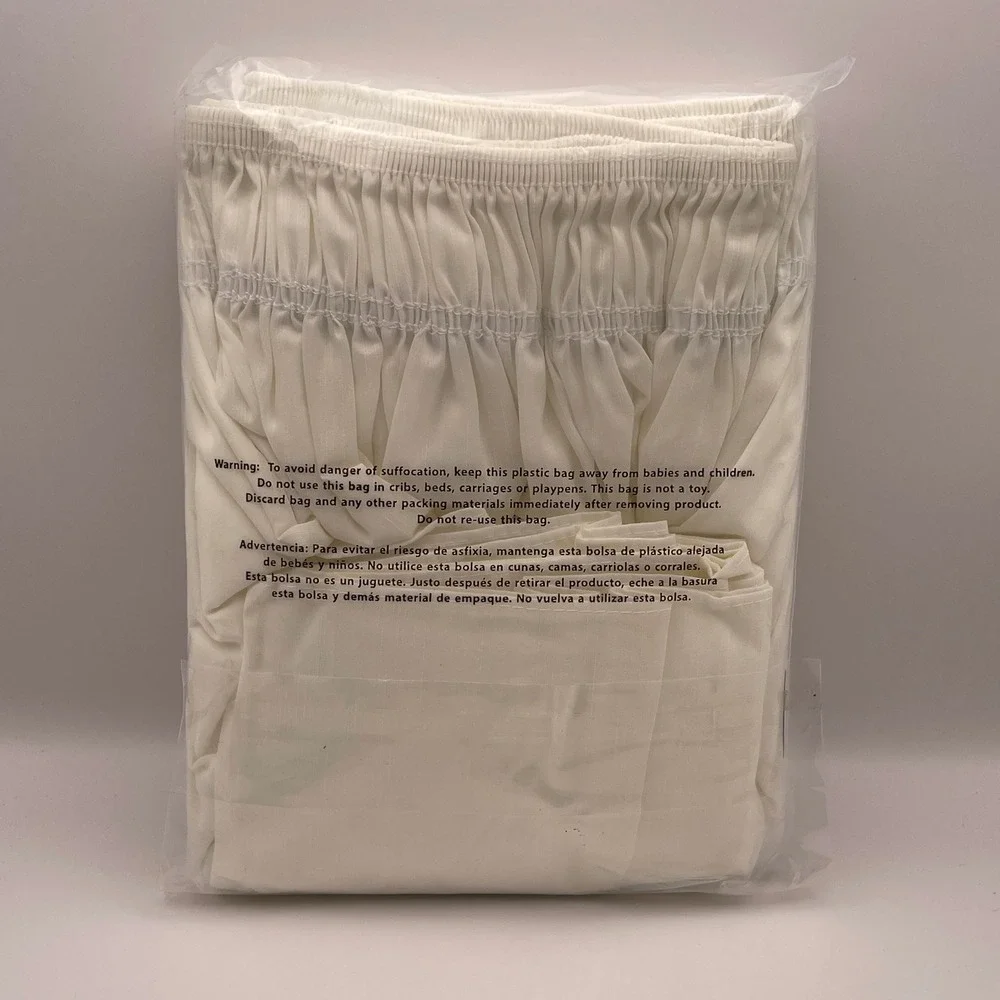 Biscayne‎ Bay Wrap Around Elastic Bed Skirt Twin Twin XL Ivory 15 Inch Drop NIP